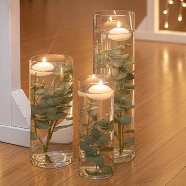 Tall Glass Cylinder Vases - Image 2