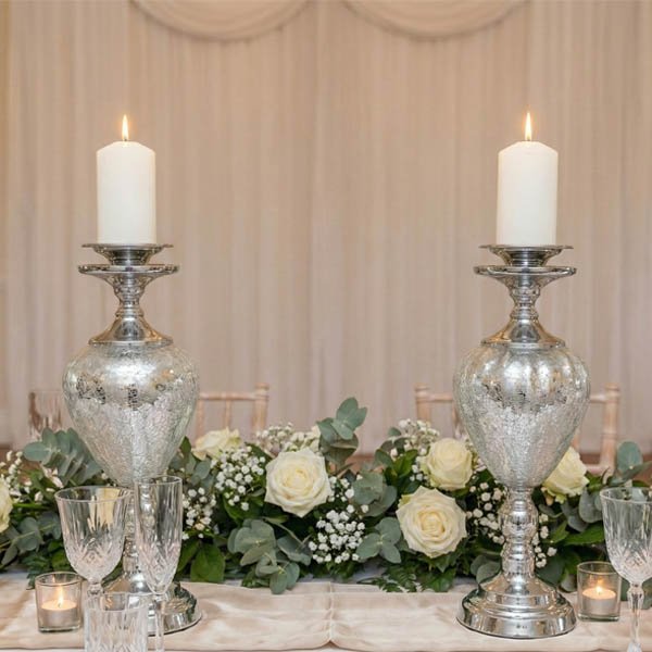 Silver Urn Candle Holders - Image 4