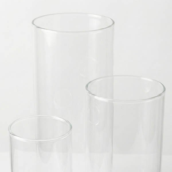 Small Glass Cylinder Vases - Image 2
