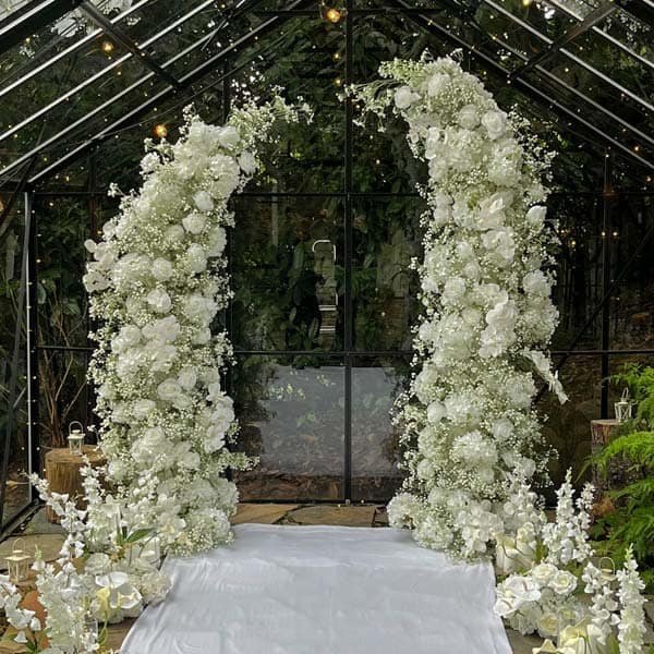 White Floral Wedding Arch