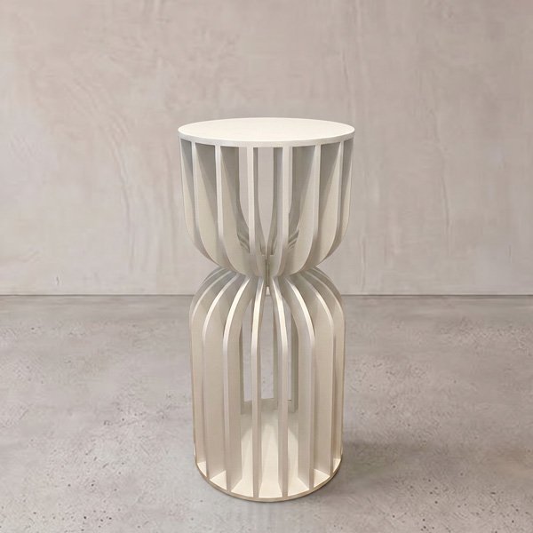 White Hourglass Slatted Plinth